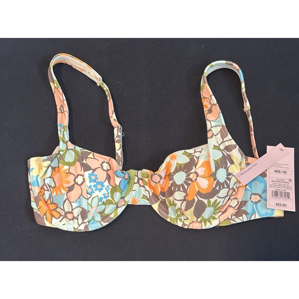 New Wild Fable Womens Medium 8/10 Strappy Bralette‎ Bikini Bathing suit Top NWT